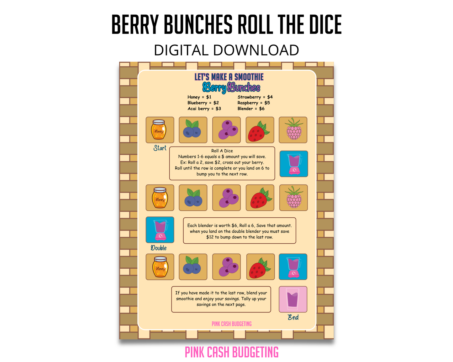 Berry Bunches Savings Challenge Instant Download