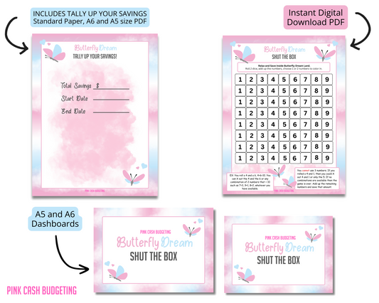 Butterfly Dream Savings Challenge Instant Download