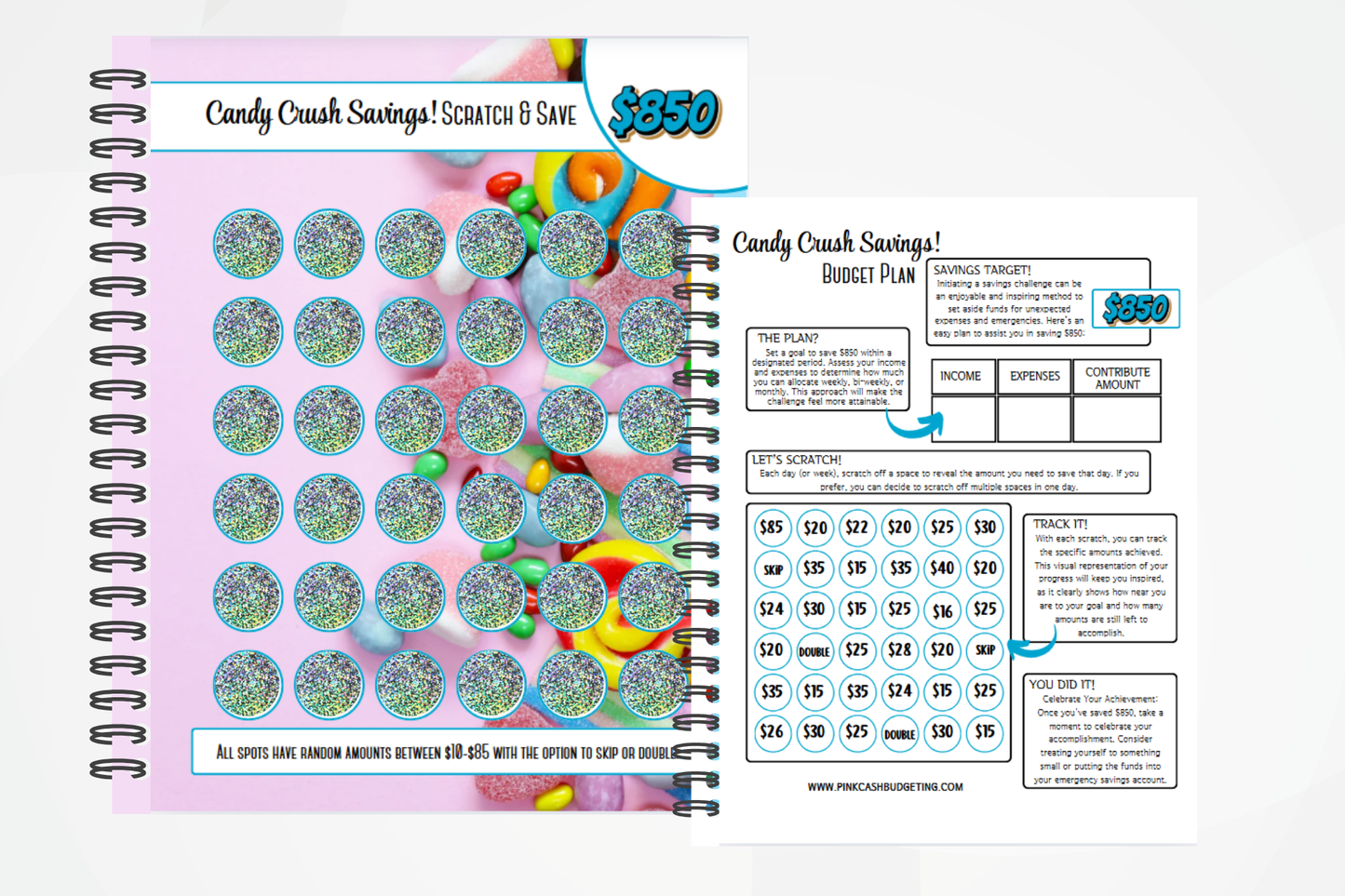 Scratch & Save Savings Challenge Book With Envelopes Bundle Vol. 2