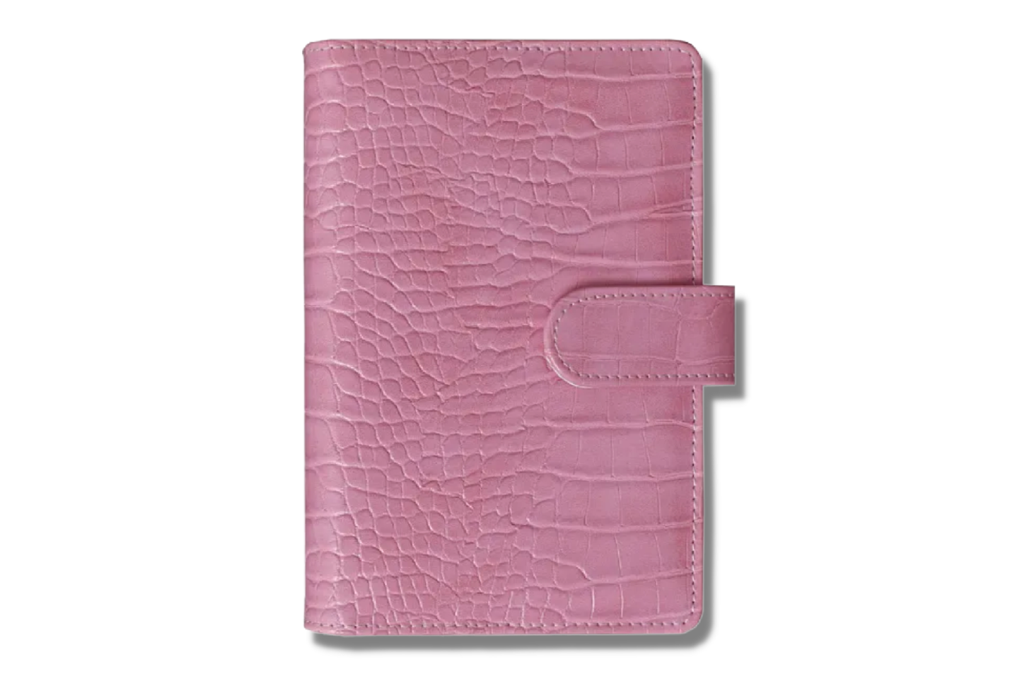 Pink Croc Cash Binder: A6 6-Ring Wallet for Savings Envelopes & Sinking Funds