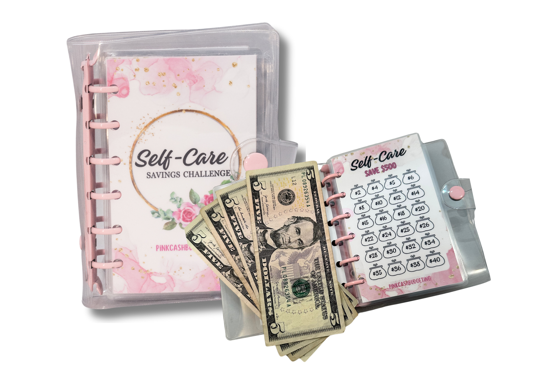 Savings Challenge - Raccoglitore a libro in PVC impermeabile, con Savings Challenge - Raccoglitore a libro in PVC impermeabile, con