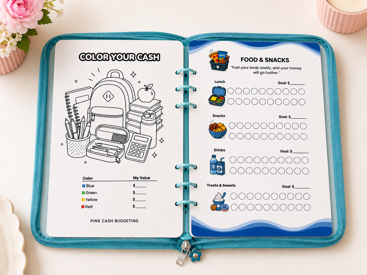 Teen Money Management Binder | Back-to-School Cash Budget Binder for Teens