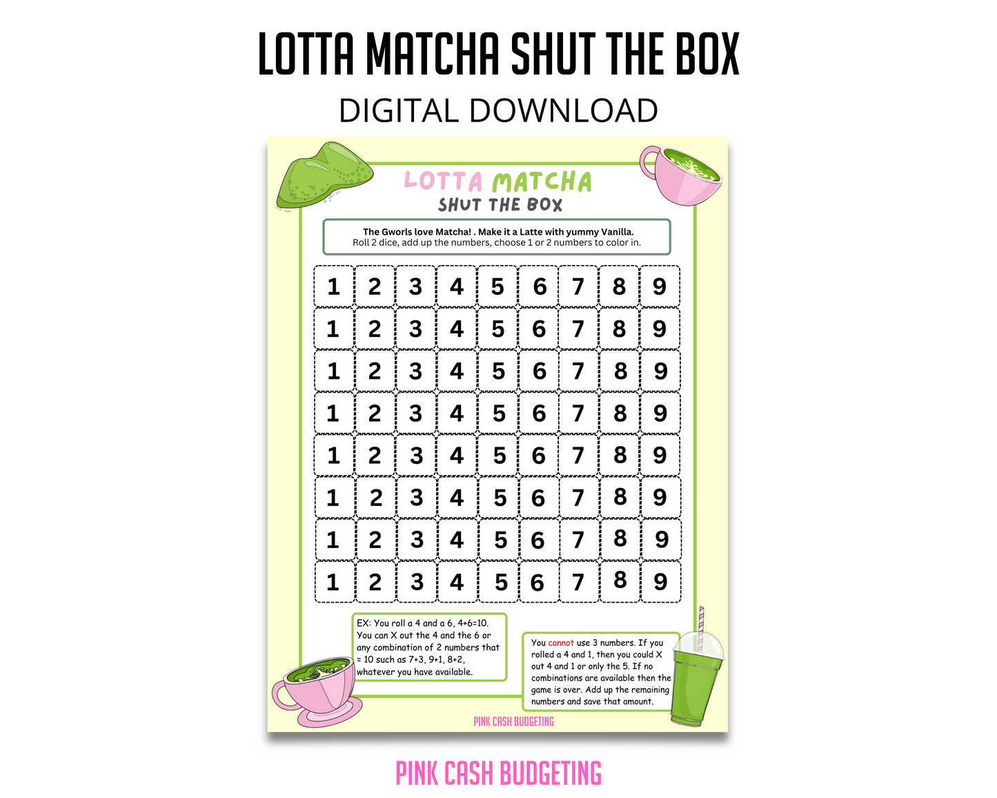 Lotta Matcha Savings Challenge Instant Download