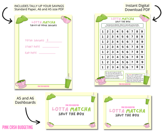 Lotta Matcha Savings Challenge Instant Download