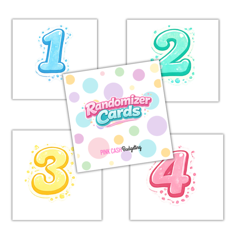 Section Savings Challenge Inserts + Randomizer Cards | A5 Cash Stuffing Savings Challenge | 12 Sections