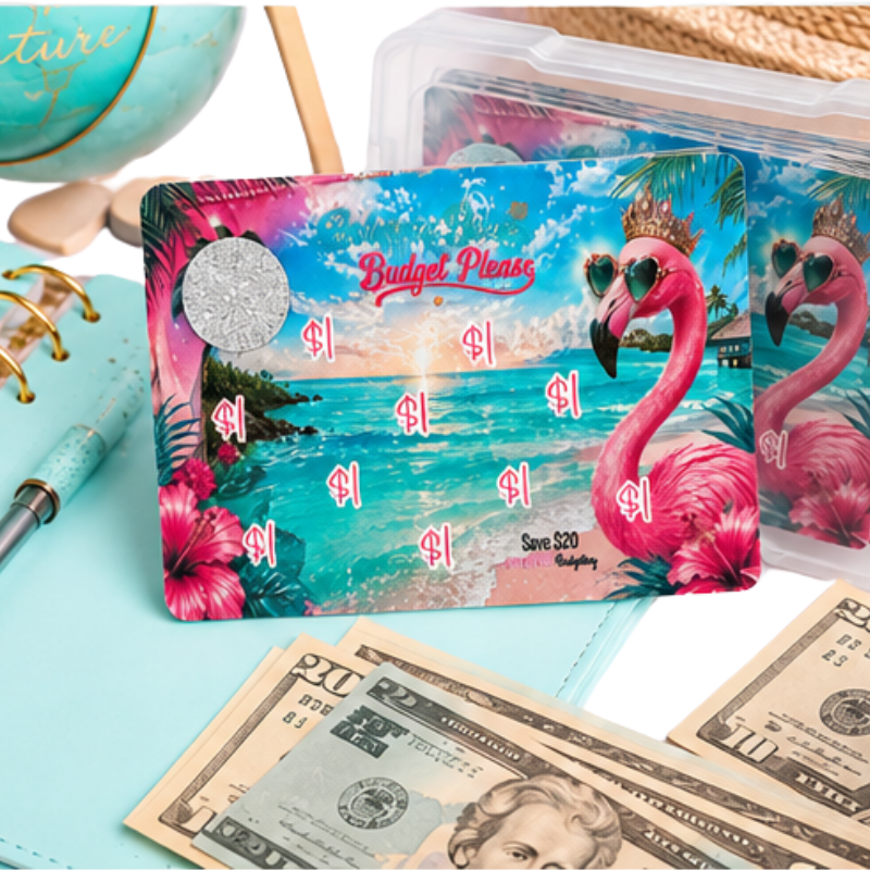 Bahama Breeze Scratch & Save Challenge | Bahamas Vacation Savings Challenge | Travel Savings Box | Reusable Scratch Off Savings Game