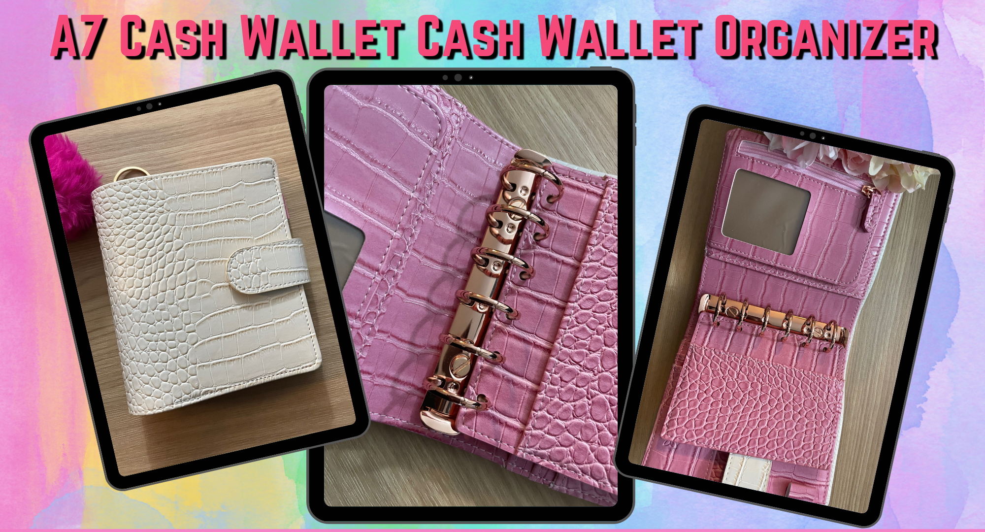 WaterColor A7 cash wallet binder, Cash stuffing