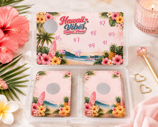 Hawaii Aloha Scratch & Save Challenge | Hawaii Vacation Savings Challenge | Travel Savings Box | Reusable Scratch Off Savings Game