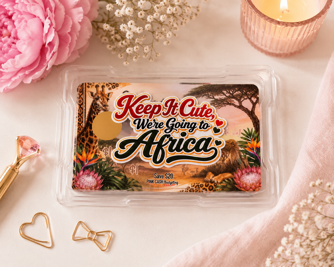 African Safari Scratch & Save Challenge | Africa Travel Savings Challenge | Safari Vacation Savings Box | Reusable Scratch Off Savings Game
