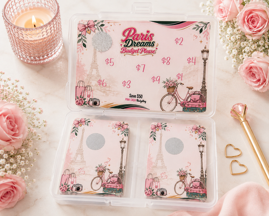 Paris Dream Scratch & Save Challenge | Paris Vacation Savings Challenge | France Travel Savings Box | Reusable Scratch Off Savings Game