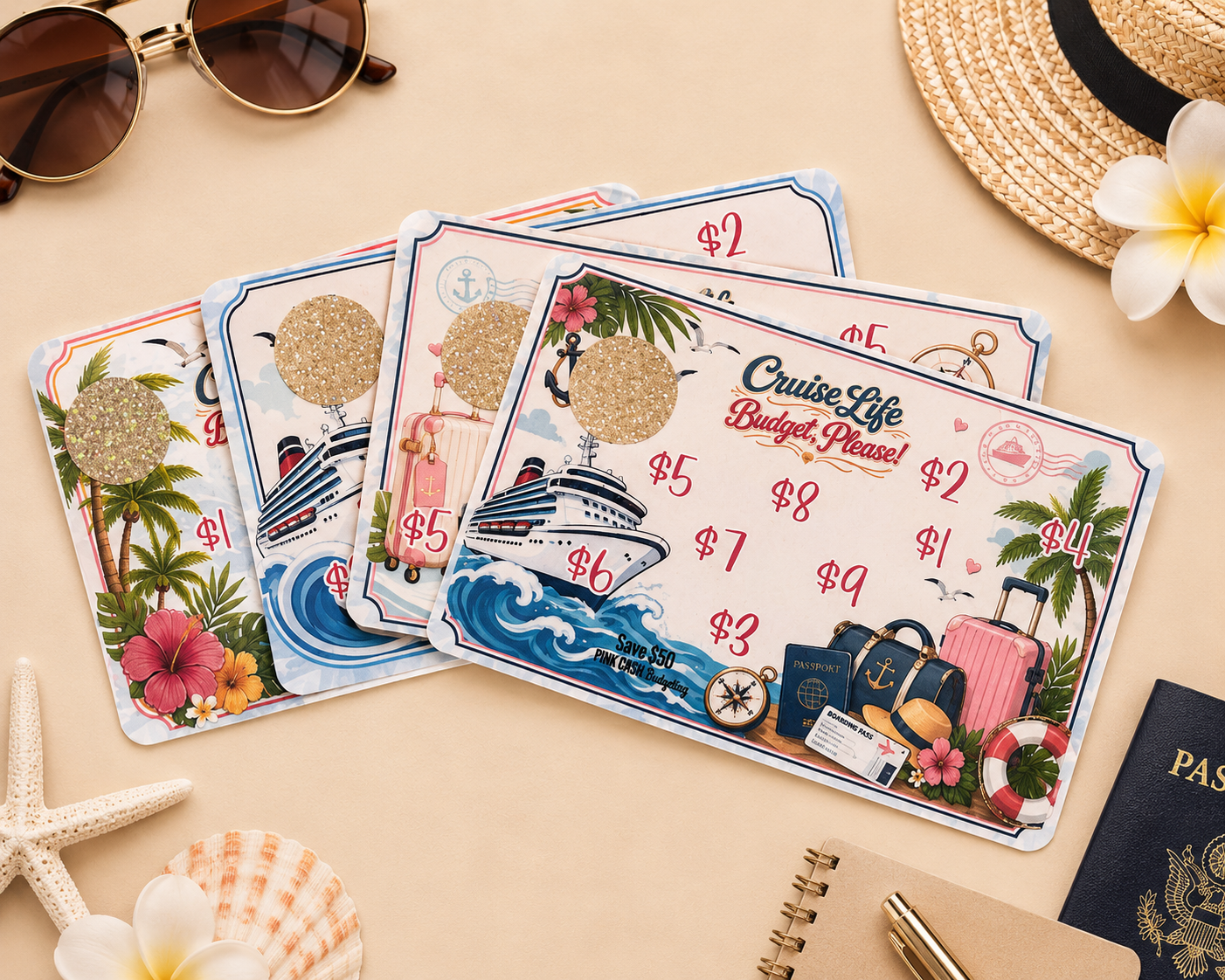 Cruise Vacation Savings Challenge | Cruise Travel Savings Box | Reusable Scratch Off Savings Challenge