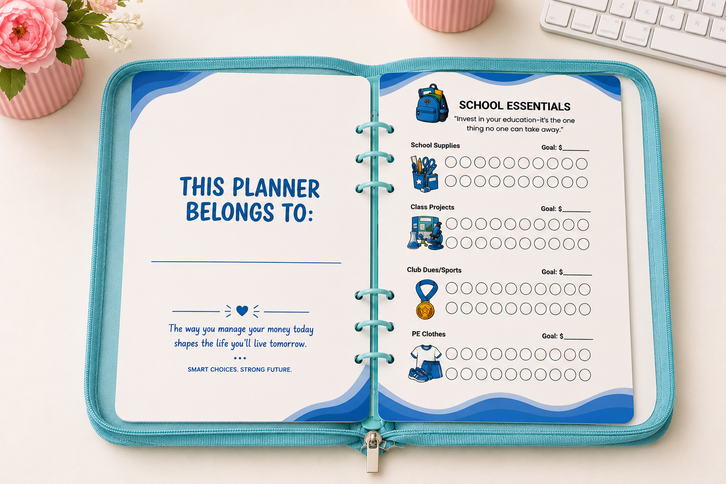 Teen Money Management Binder | Back-to-School Cash Budget Binder for Teens