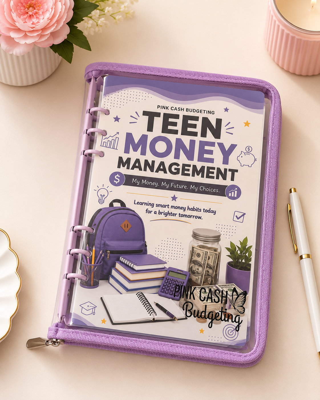 Teen Money Management Binder | Back-to-School Cash Budget Binder for Teens
