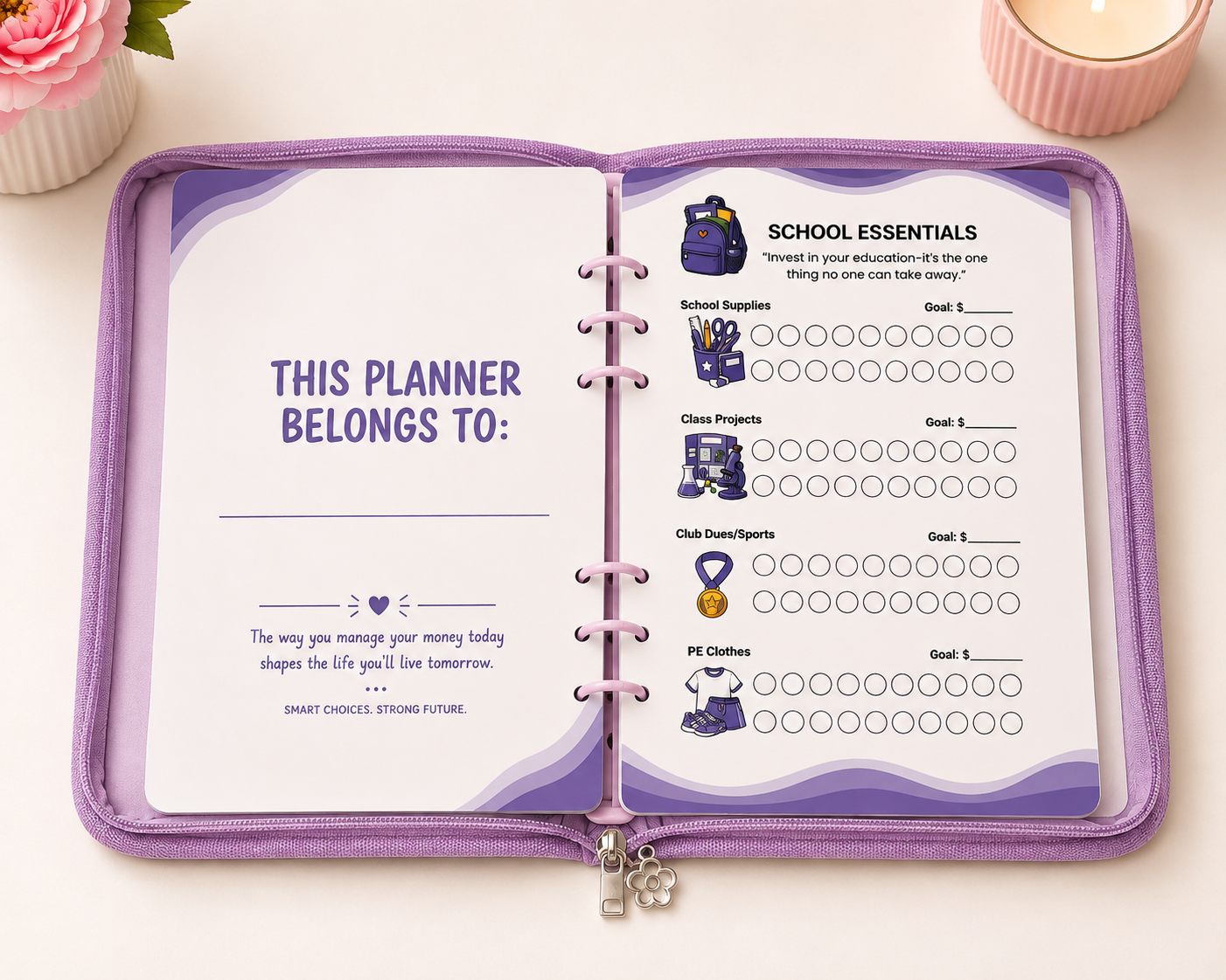 Teen Money Management Binder | Back-to-School Cash Budget Binder for Teens
