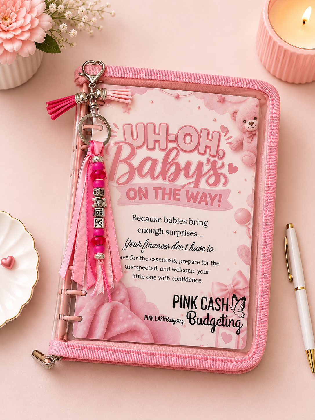 Uh-Oh, Baby’s on the Way Savings Binder | Baby Shower Gift | New Mom Savings Challenge | Baby Budget Binder