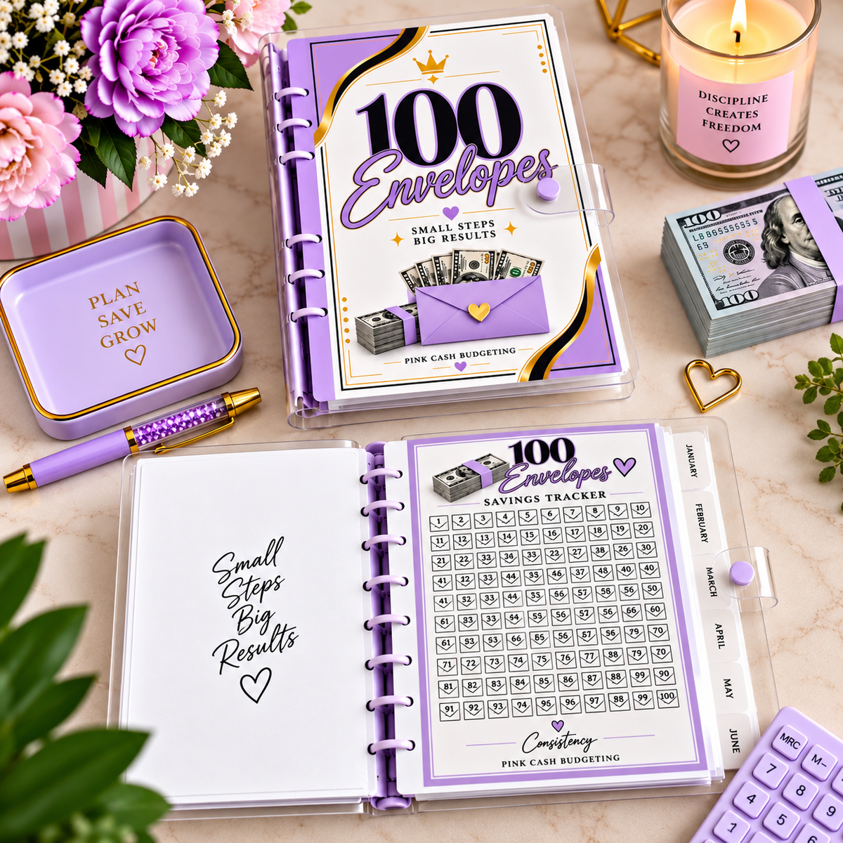 100 Envelopes Savings Challenge Binder