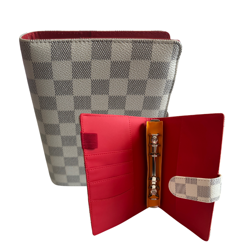 Save with Style: A6 White "Red" Checkered Budget Binder