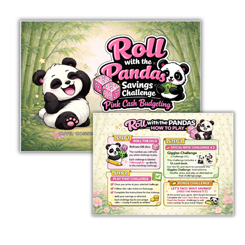 Roll With The Pandas Savings Challenge Binder