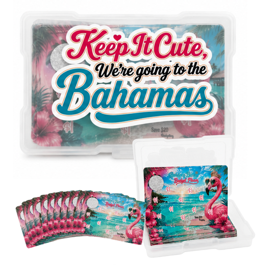 Bahama Breeze Scratch & Save Challenge | Bahamas Vacation Savings Challenge | Travel Savings Box | Reusable Scratch Off Savings Game