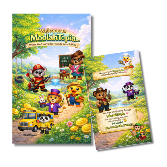 Stack Your Moolah with FurryVille & Friends | 72 Card Savings Challenge Game +Binder