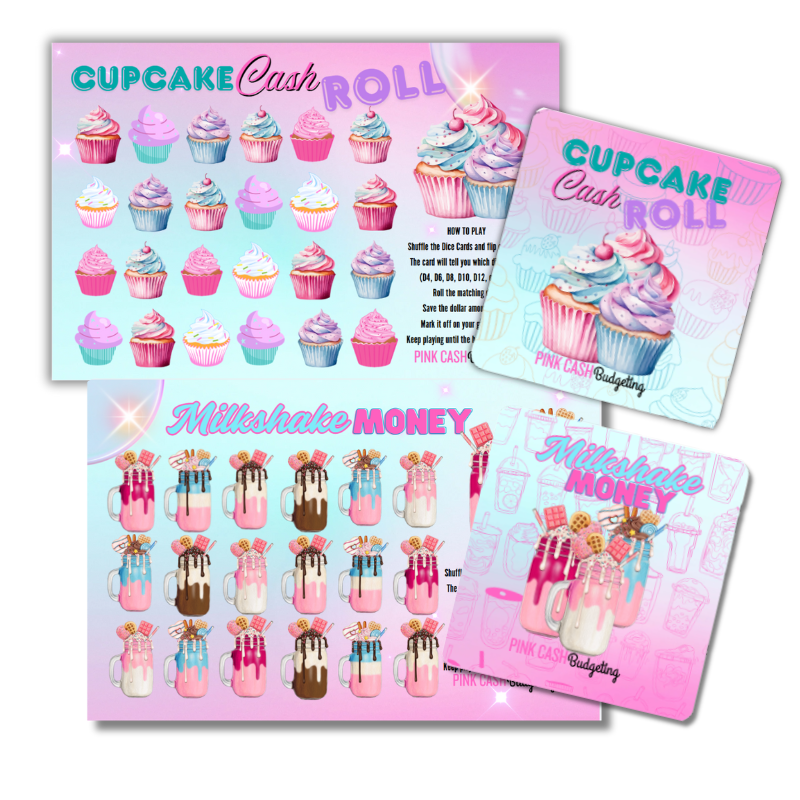 Save by the Roll Dice Savings Game | Fun Money Saving Challenge | Cash Budgeting Game | Cupcake Cash or Milkshake Money
