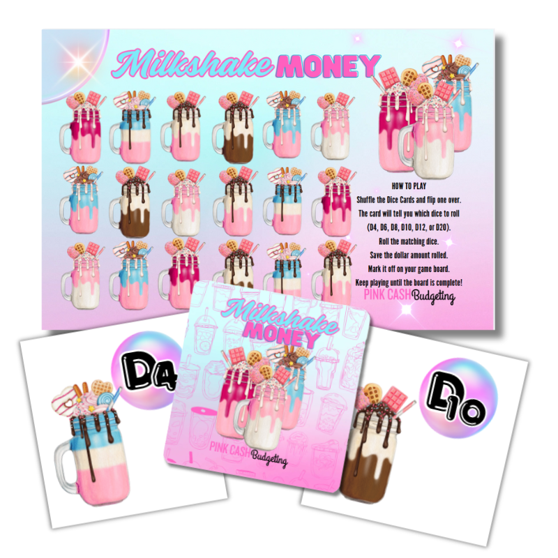Save by the Roll Dice Savings Game | Fun Money Saving Challenge | Cash Budgeting Game | Cupcake Cash or Milkshake Money