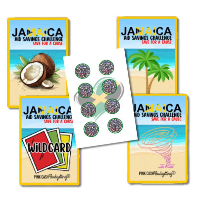 Jamaica Aid Savings Challenge Physical Kit | Save for a Cause | Fundraiser Jamaica Relief