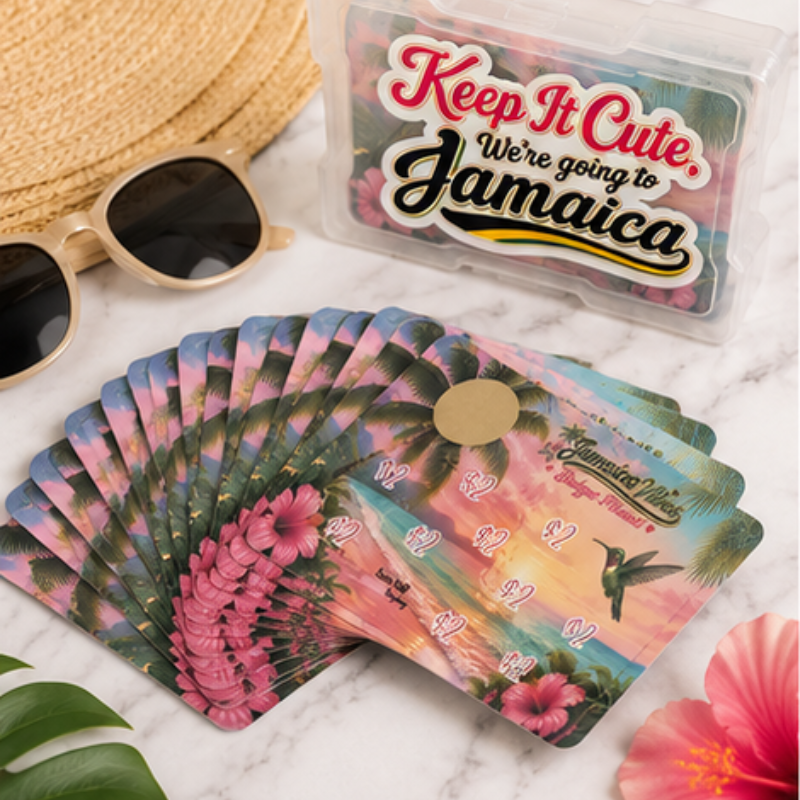 Jamaica Vibes Scratch & Save Challenge | Jamaica Vacation Savings Challenge | Travel Savings Box | Reusable Scratch Off Savings Game