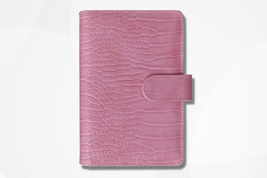 Pink Croc Cash Binder: A6 6-Ring Wallet for Savings Envelopes & Sinking Funds