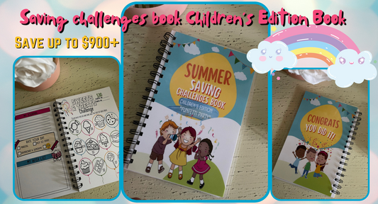 Saving challenges book Children's Edition Book and **Binder Combo** (Summer Fun)