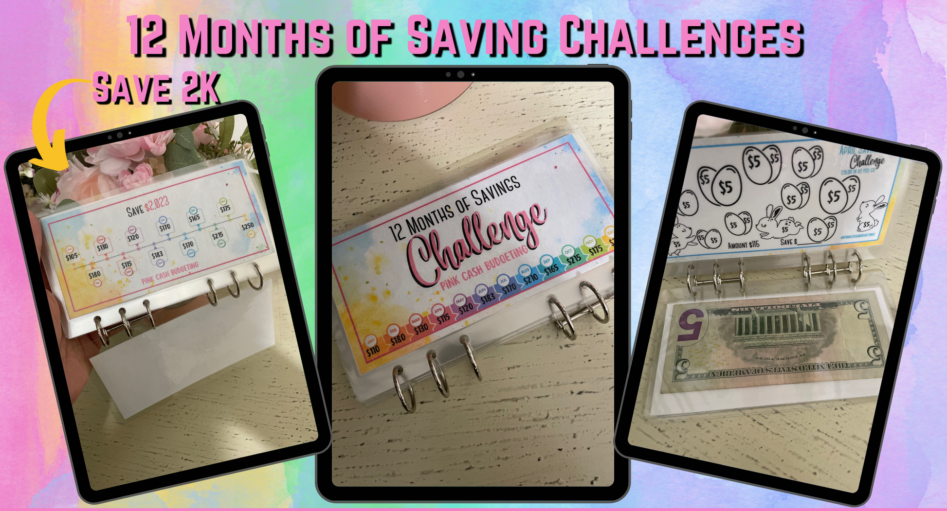 REUSABLE 12 MONTHS OF SAVING Challenge Box – PinkeCloth